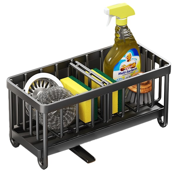 Svamp hållare för diskho, diskho caddy, rostfritt 304 rostfritt stål disk svamp arrangör med avdelare