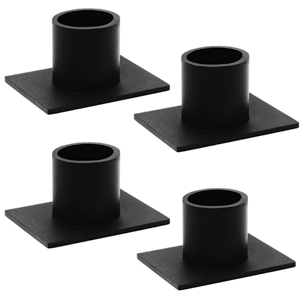 Ljusstakar - Set om 4 (fyrkantiga ljusstakar) - Svart