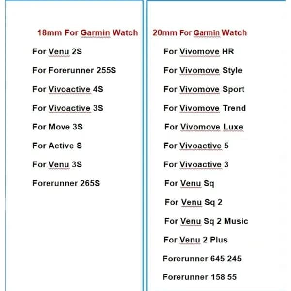 Passer til Garmin Venu 18mm klokkerem, hvit
