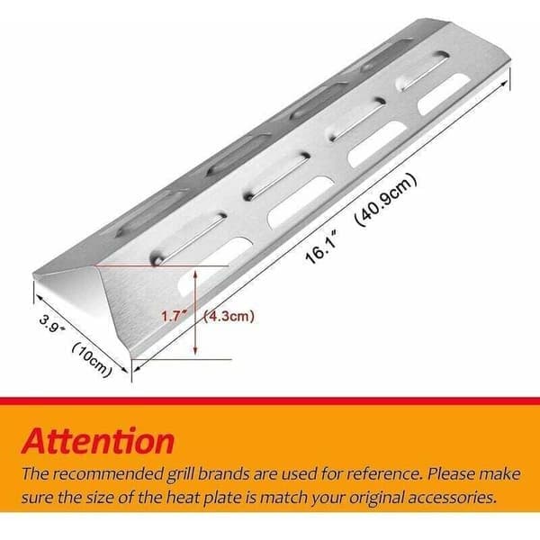 41 cm Heat Shield for Gas Grill in Stainless Steel - Compatible with Ultar, Blooma, Outback, Kenmore, Master Forge, Perfect Flame - 4-Pack