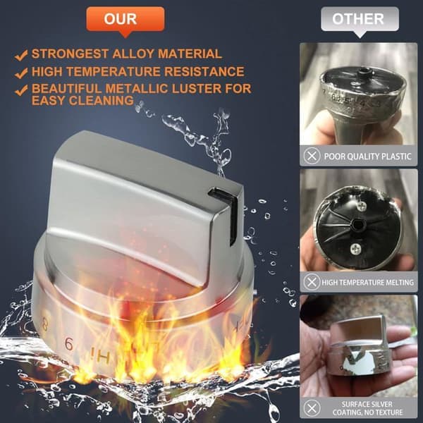 JZSH Replacement Stainless Steel Gas Range Knob, Compatible with WB03X24818 Burner Control.
