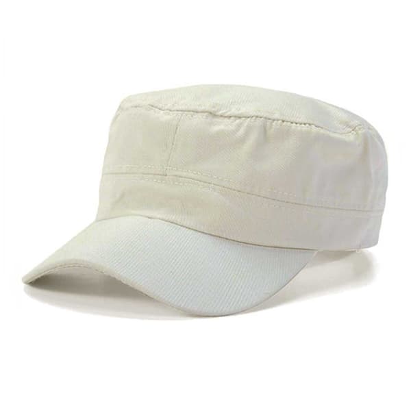 Beige militær armycap - flat armycap beige beige one size