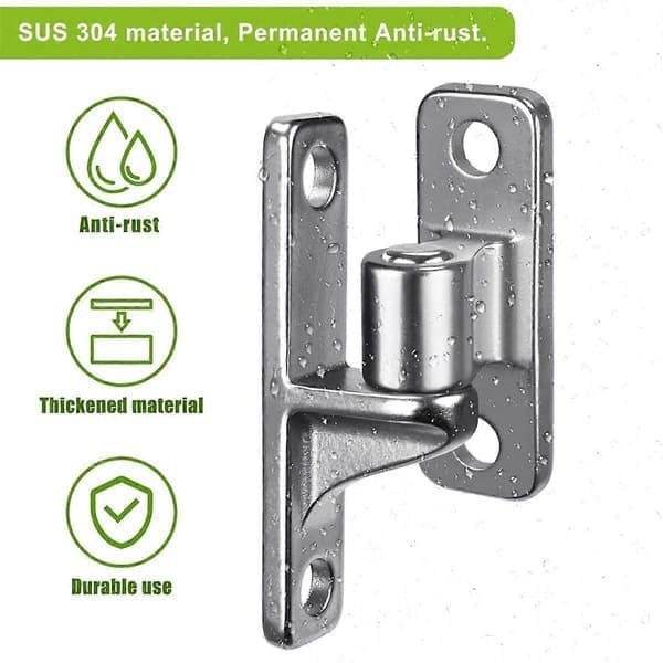 Stainless Steel Gate Hinges, 2 Sets Wall Mounted Gate Hinges for Farm Gates, with Non-Welded Chain Links