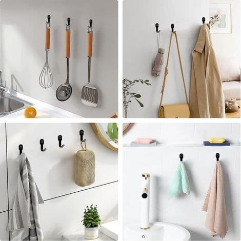 30 Pieces Wall Mounted Coat Hooks, Metal Hooks for Clothes, Keys, Cups, Hats, Towels