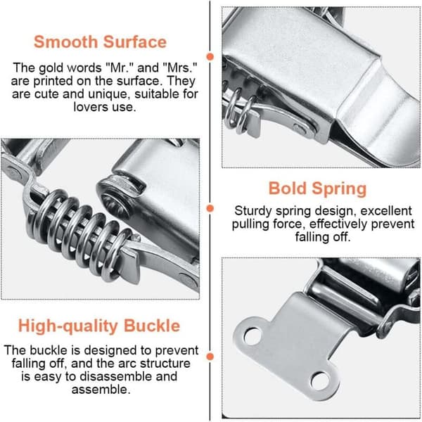 PCS Stainless Steel Spring Latch Toggle Clamp Lever Latch for Suitcase, Drawer Toolbox Medical Box