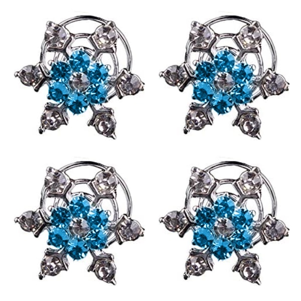 4 st Crystal Snowflake Pearl Strass Applikationer Utsmyckningar för knappar Broscher Hantverk Smycken Göra vit