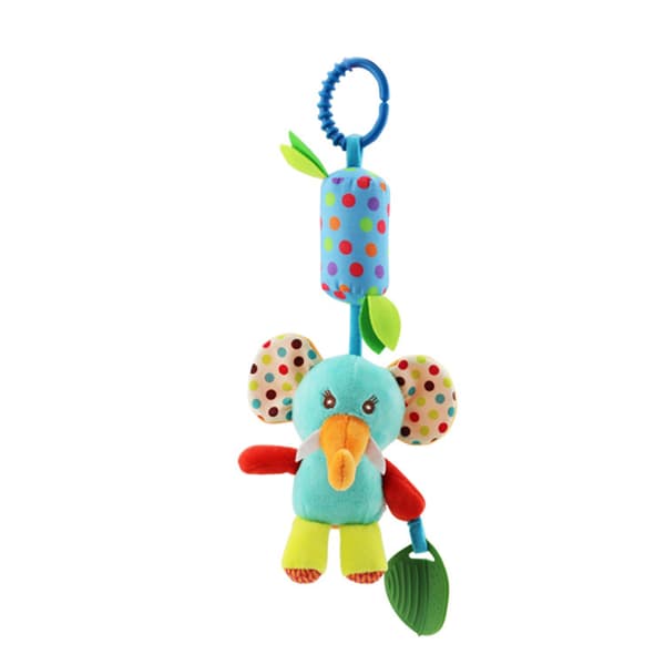 Soft Toy Wind Chime Hanging Toy – Stroller & Crib Toy with Teether for Infants Elephant Wind Chimes
