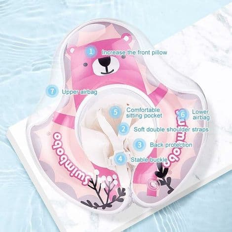 Oppustelig babysæde til spædbørn 6-30 måneder. Rosa – DELKEVIC
