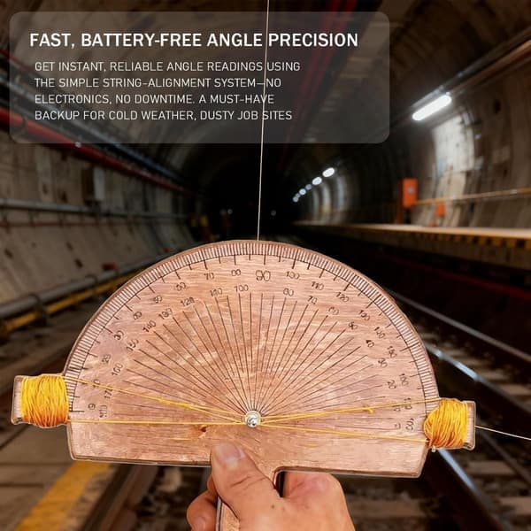 Precision Angle Gauge Handmade Birch Wood Angle Finder for Welding DIY Woodworking Projects String Alignment System Engraved Degree Measurement