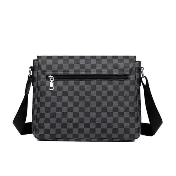 PU-læder Crossbody Taske til Mænd Sort Skuldertaske