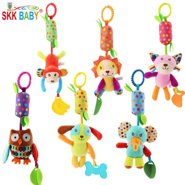 Soft Toy Wind Chime Hanging Toy – Stroller & Crib Toy with Teether for Infants Elephant Wind Chimes