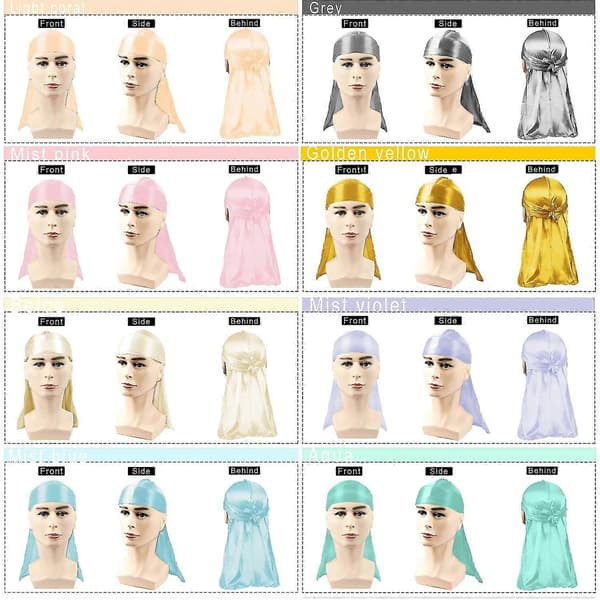 stk Silkeaktige Glatte Durags, Silke Durag
