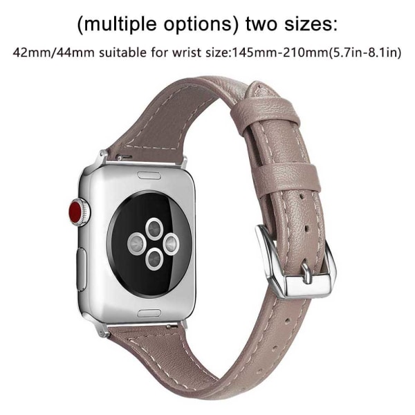 Läderband kompatibelt med Apple Watch, läderklocka tunt armband för iWatch Series 5/4/3/2/1 38-40mm svart