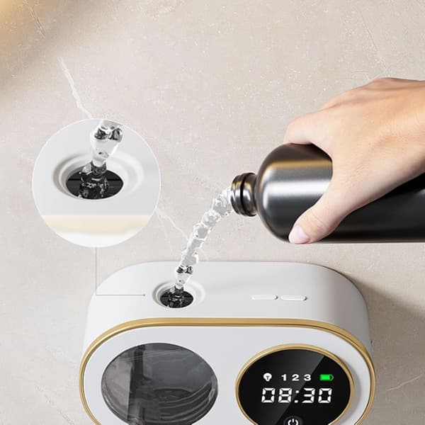 Automatic Liquid Soap Dispenser, 320ml Wall Mounted Touchless Foaming Hand Soap Dispenser for Bathroom Kitchen Hotel (White)