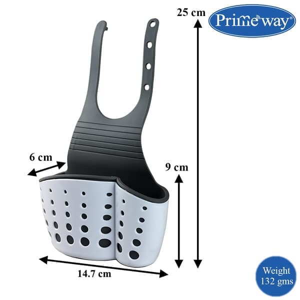 Silicone Sink Caddy for Faucet | Sponge Holder with Adjustable Strap | Bathroom Organizer | Hanging Storage for Bathtub Cleaners