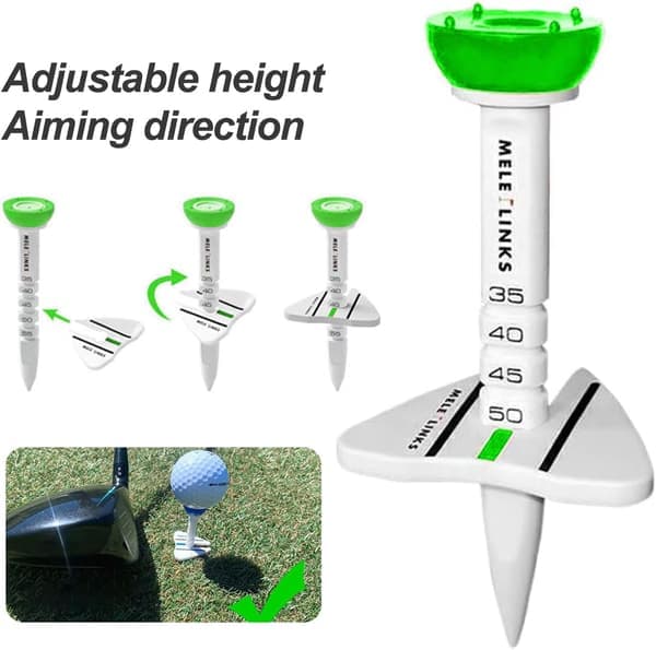 2026 New 4pcs Professional Plastic Golf Tees 3-1/4 Inch Unbreakable Golf Tees with Triangle Mark Adjustable Height Aiming Direction Gift Box