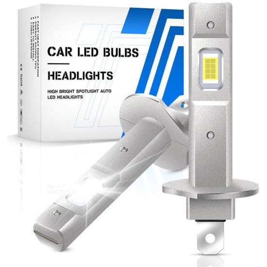2pcs H1 LED Bulbs - 100W 22000LM 6000K Cool White - Powerful Car Lighting