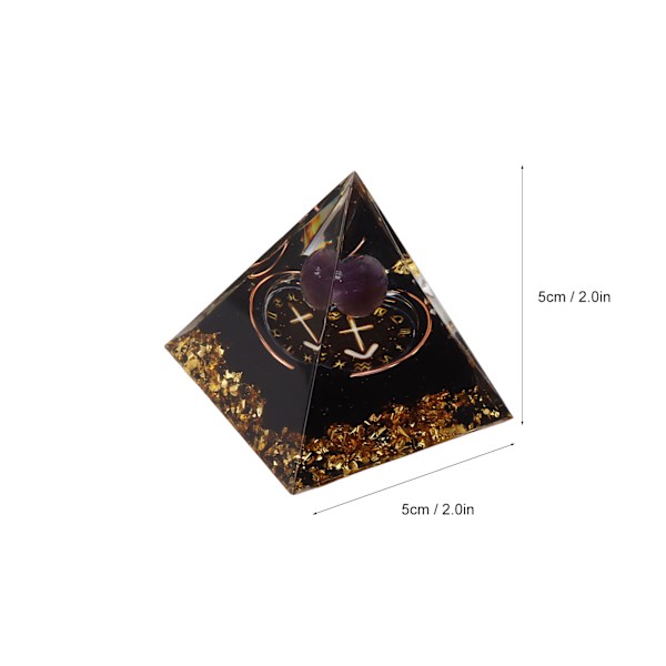 5 cm Orgonitpyramid för positiv energihelande Kristallpyramid Meditation Orgonitpyramid Chakra Zodiak Energikälla Skytten
