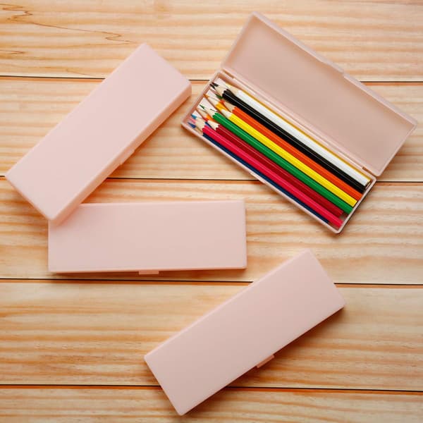 4 stk. plastikpenalhuse i plast med Hej A