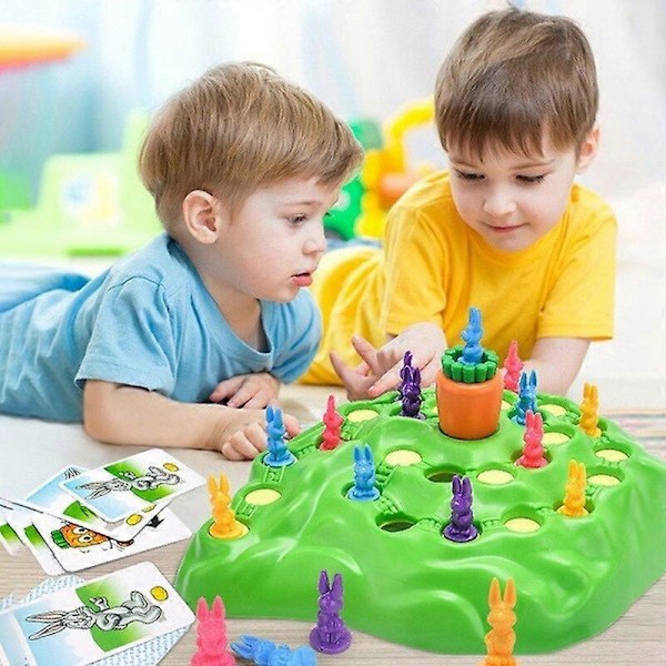 Kanin Fällfälla Spel Leksak Kanin Långdistanslopp Snurrande Rotfrukt Droppe Brädspel Leksak Tidig Utbildning Barn Brädspel Leksaker