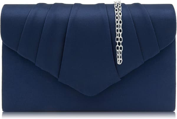 Damkoppling, elegant mocka aftonväska, blå, crossbody