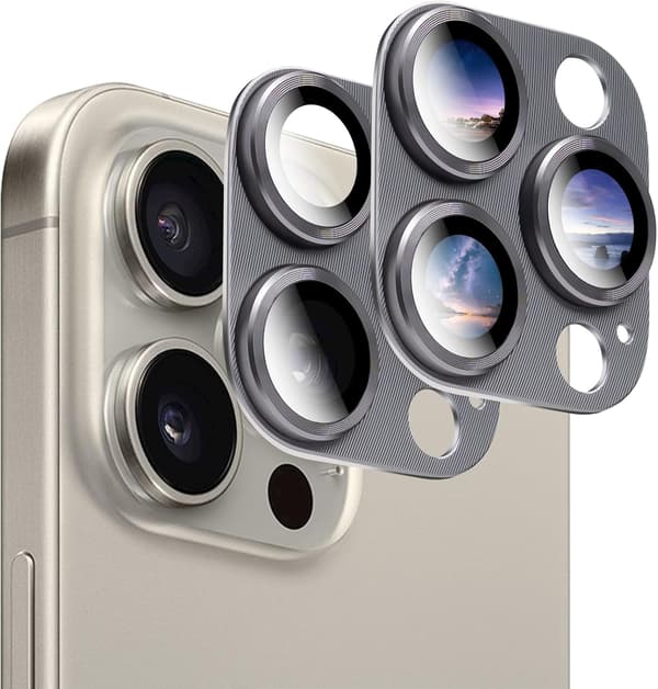 Kameralinsskydd (2-pack) för iPhone 15 Pro och iPhone 15 Pro Max Kameralinsskydd (Titanium) S(165-170CM)