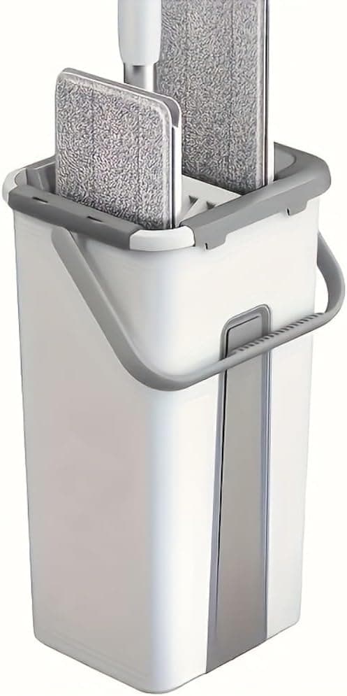 Mopping- og spandsæt (inkl. vridemaskine), flad moppe (til gulvrengøring), langskaftet vægmoppe (inkl. 2 mikrofiber moppehoveder).