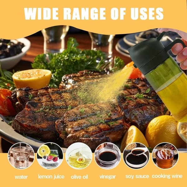 2-i-1 oliedispenser 2-i-1 madoliesprøjte velegnet til airfryer, salatstegning, grillning