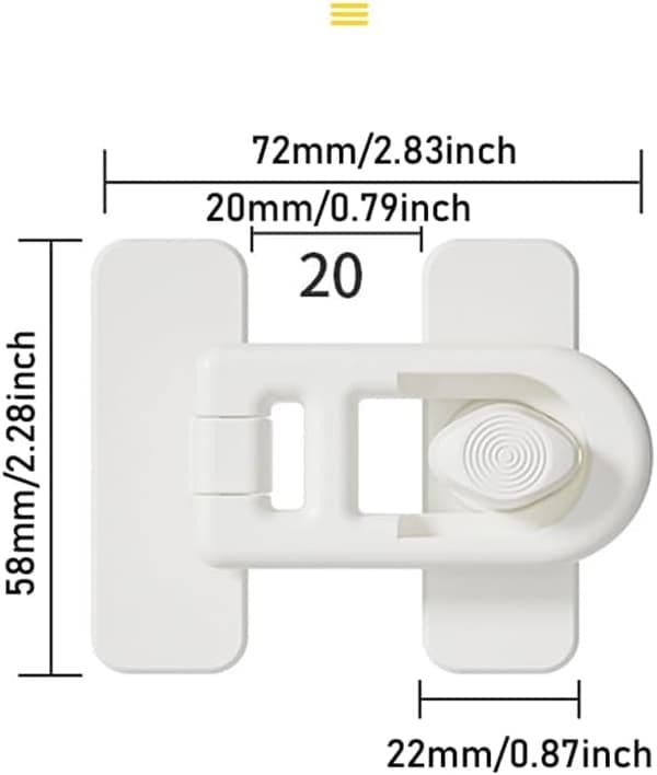 2-pack Child Safety Locks with Rotary Switch - Adhesive Locks without Drilling for Refrigerator, Oven, Cabinets, Pet-Proof & Easy Installation