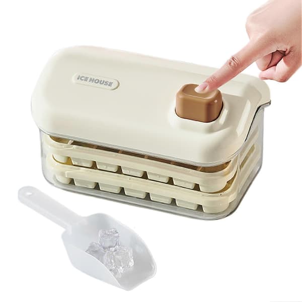 Ice Mold Tray Freezer Ice Maker Mold With Scoop Easy Release For Cocktails Drinks Whiskey Cold Drinks