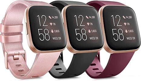 3-pakning myke silikonremmer til Fitbit Versa 2 / Fitbit Versa / Fitbit Versa Lite