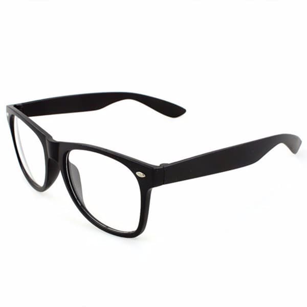 Retro Wayfarer Briller Sort Klart Glas uden Styrke sort black