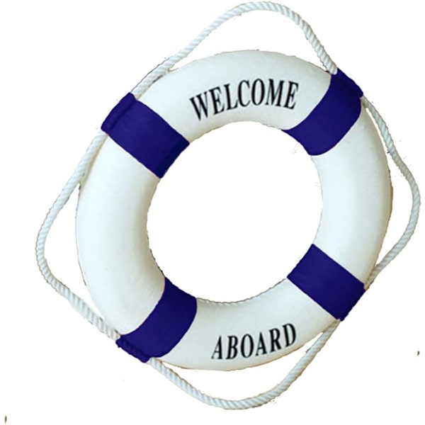 Väggdekoration - Välkommen ombord Medelhavsinspirerad heminredning (Marinblå, 18\")
