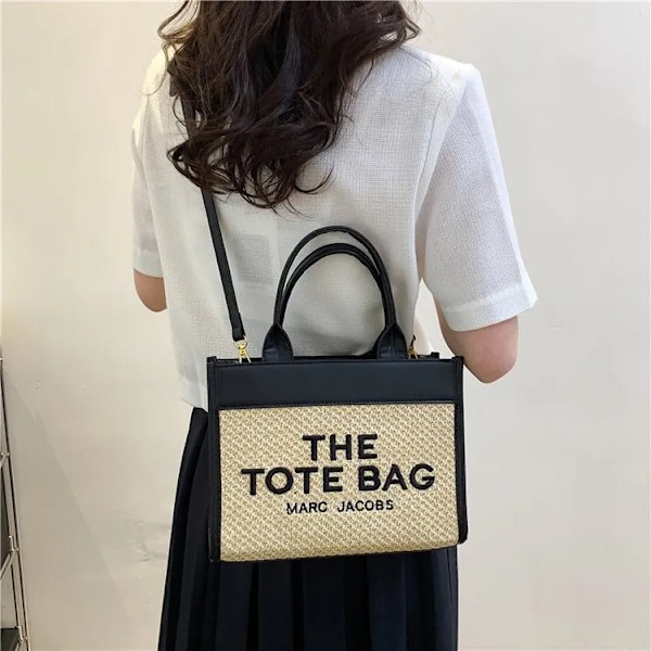 Vävd väska med stor kapacitet väska handväska crossbody väska black the tote bag black the tote bag