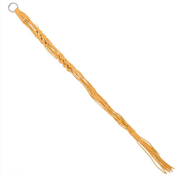 Macrame växt hängare inomhus utomhus växt hållare för hängande krukväxter blommor (gul)