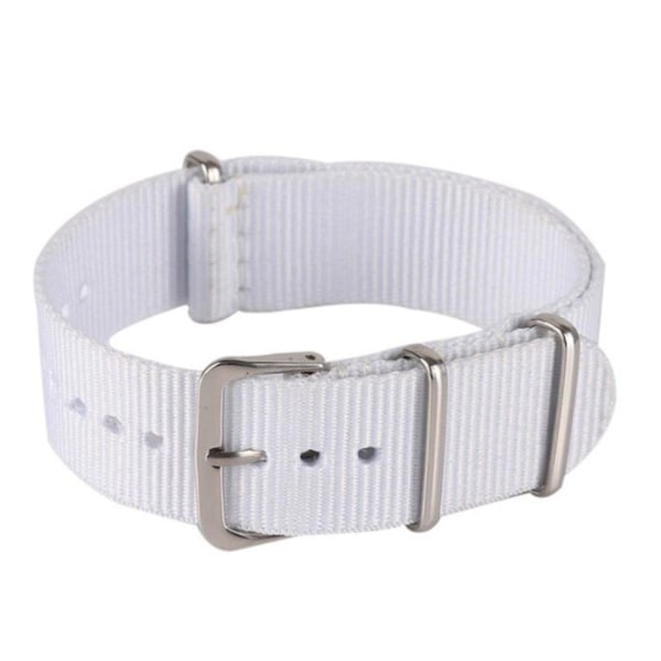 Klockarmband Natoband / nylonband 20 mm olika färger Vit Vit