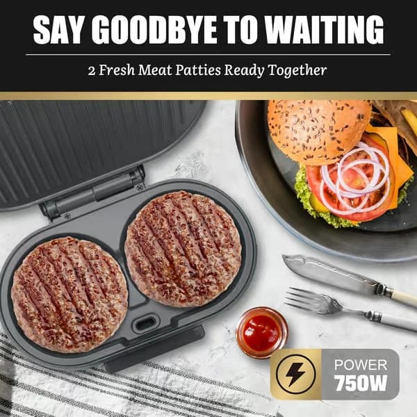 Dubbel Mini Grill Maker Frukostmacka Maker Burger Press Patty Maker Panini Press Grill Liten Elektrisk Grill