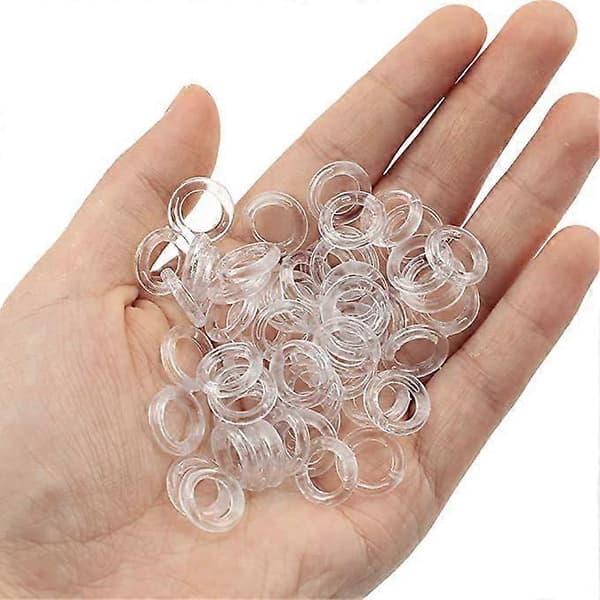 100 Pieces Clear Roman Blind Rings, 14mm Outer Diameter, 7.5mm Inner Diameter, Transparent Plastic Rings