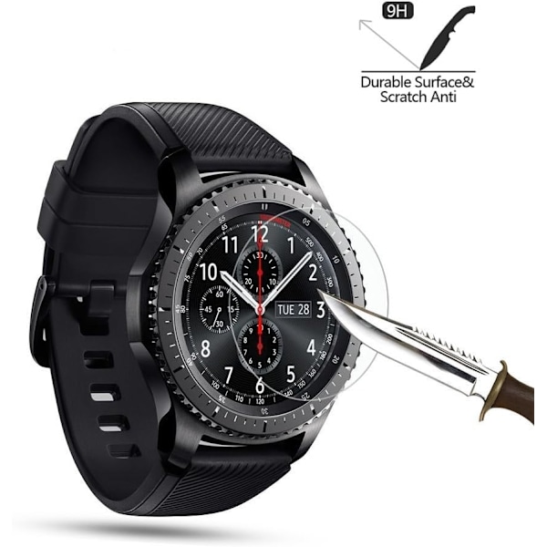 (5-pack) Gear S3 härdat glass skärmskydd, Akwox [0,3 mm 2,5D High Definition 9H] Premium klar skärmskyddsfilm för Samsung Gear S3