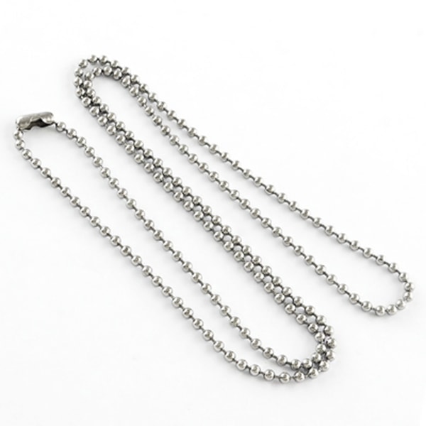 60cm kulkedjehalsband av rostfritt kirurgiskt stål, 2.5mm, 1st silver