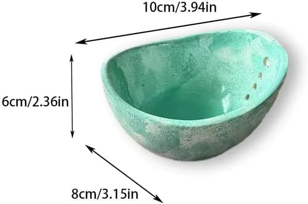 Ceramic Herb Stripper Bowl - 4-Groove Herb Stripper for Kale, Herbs & Broccoli | Dishwasher Safe, Ergonomic Design | Quick Leaf Removal (Blue)