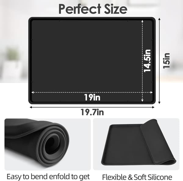 Silicone Coffee Mat with Edge, Heavy Duty Coffee Machine Mat, Coffee Table Mat that can be Placed Under the Coffee Machine, Espresso Accessories.