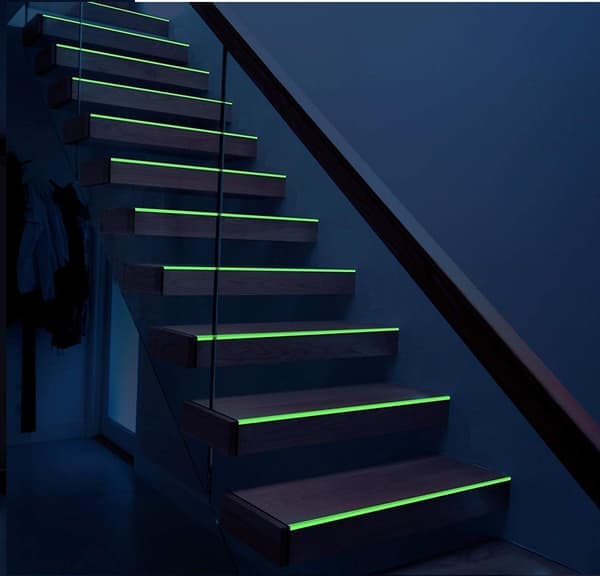 Glow in the Dark Tape - Bright Photoluminescent/Self-Luminous Emergency Exit Markers for Stairs, Walls, Steps, Exit Signs
