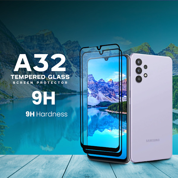 2 Pack Samsung Galaxy A32 - Härdat glas 9H - Super kvalitet 3D
