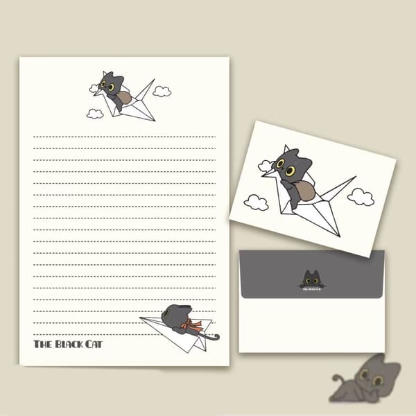 1 Set Cats Paper Set Writing Paper and Envelope Set Stationery