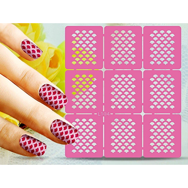 Nagelmallar - Olika designs , Vinylstickers L101 Hjärtan L101 Hjärtan