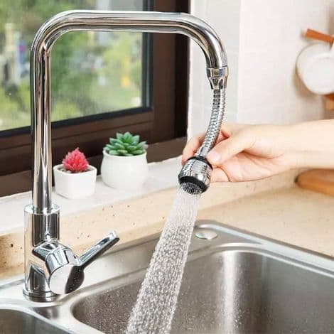 360° Flexible Faucet Extender with Aerator for Sink - 2 Spray Patterns