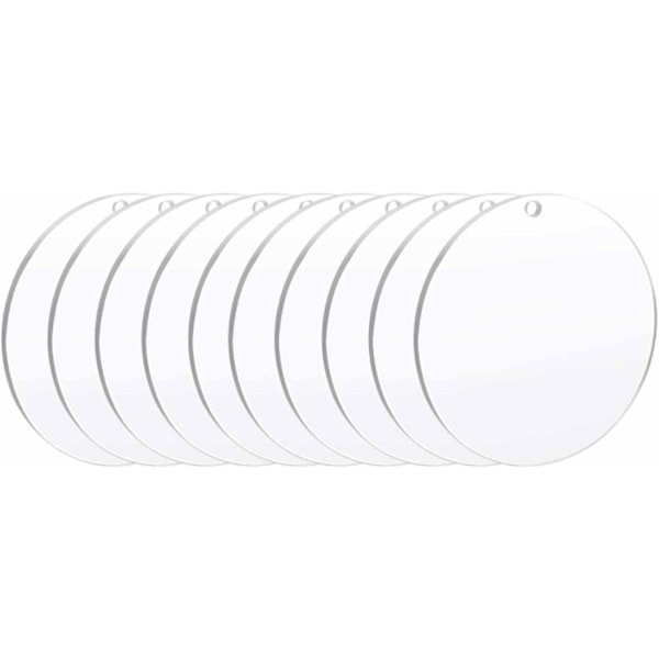 10-pack akrylskivor, transparenta, 10 cm runda, transparenta akrylskivor, akrylskivor, fotoramar, målning, DIY, transparent akryl, för