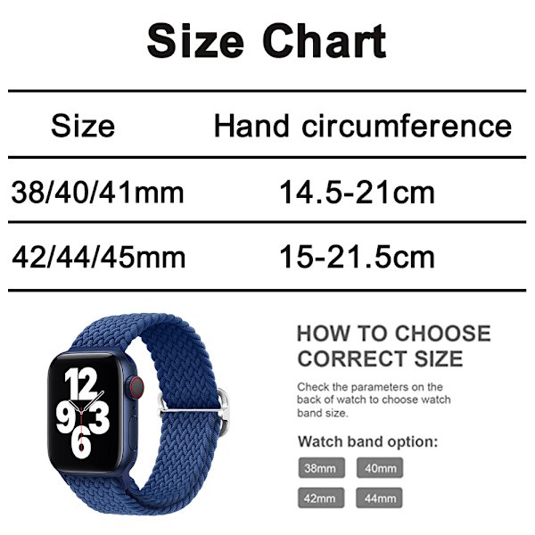 Flätat Solo Loop-kompatibelt armband för Apple Watch för kvinnor och män, stretchiga nylonelastiska armband för iWatch Series svart 38/40/41mm