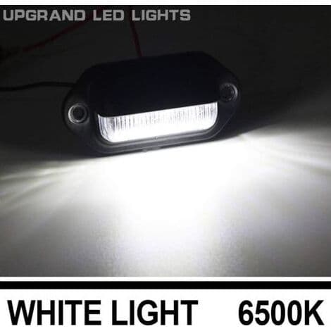 Universal 6-LED nummerpladelys, dørtrinslys til trailer, autocamper, lastbil, 2-pak